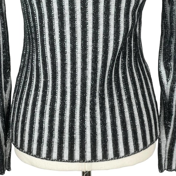 VINCE STRIPED FULL ZIP SWEATER IN BLACK & WHITE NWT WOMEN'S SIZE MEDIUM - Picture 9 of 16